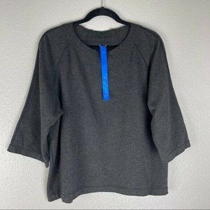 Kit and Ace Blouse Women's Sz 10 Crew Neck Raglan Sleeve Pleated Back Black